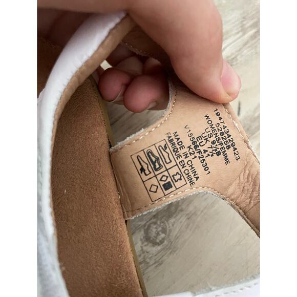 Land's End Women's White Slingback Wedge Sandals Size 9.5 Casual - Picture 5 of 6